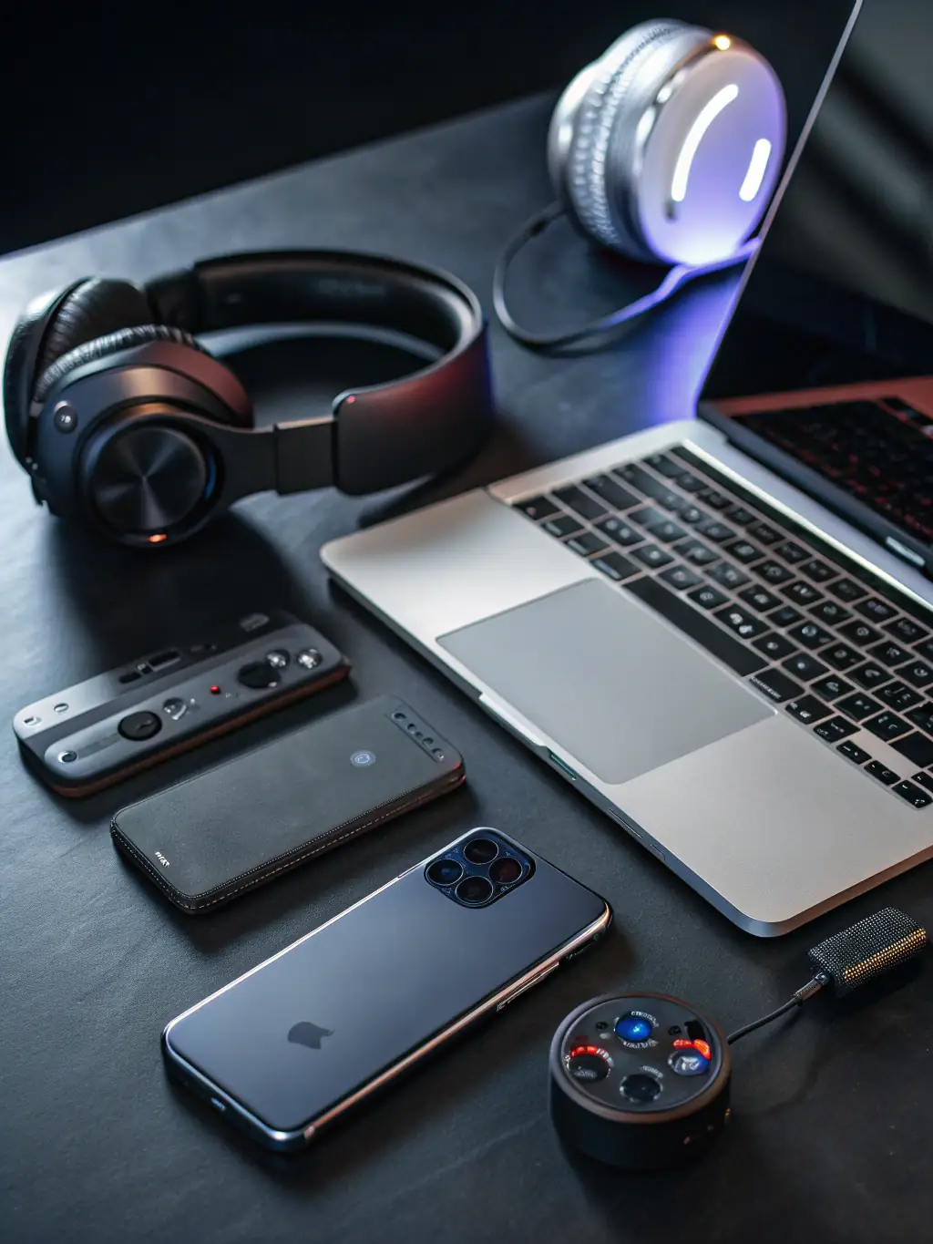 A sleek and modern image showcasing various gadgets, such as smartphones, smartwatches, and headphones, used in the context of the 'Gadgets' blog category on gotomypc.